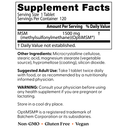 닥터스베스트 MSM 1500mg 리뷰 – MSM의 정체와 꼭 확인할 단어 'OptiMSM'
